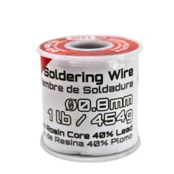 Installation Solution Rosin Core Solder Wire - 1 lb Spool (60% Rosin  40% Lead), Ideal for Electronics, Electrical Work, and DIY Projects, ~08mm Diameter