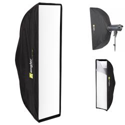 Angler BoomBox Strip Softbox (12 x 36") with Bowens Mount – Versatile Lighting Solution for Monolights, Strobes, and LEDs – Features Silver Interior, Deflector Plate, Removable Diffuser, Lightweight, Portable, Optional Grid