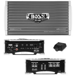 BOSS Audio Systems AR2000M Monoblock Car Amplifier - 2000 Watts, 2-4 Ohm Stable, Class A-B, Mosfet Power Supply, Gray