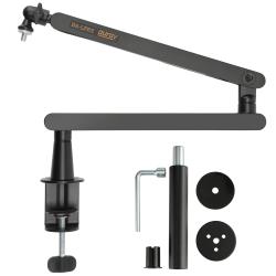 Auray Low-Profile Broadcast Arm with 6" Riser – Perfect for Podcasting and Streaming Supports Mics and Cameras up to 44 lbs, Adjustable 19-297" Reach, 360° Rotation for Optimal Positioning