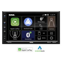 Sound Storm Laboratories Car Stereo - Apple CarPlay, Android Auto, 7 Inch Double Din, Touchscreen, Bluetooth Audio and Calling Head Unit, No CD DVD Player, Radio Receiver