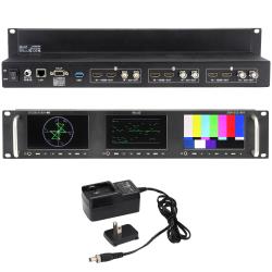 Elvid Triple 5" Full HD Rackmount Monitor – Triple IPS Displays, HDMI and 3G-SDI Inputs, Wide Viewing Angle, 3D LUT Support, Integrated Waveform and Vectorscope, Ethernet Control – Ideal for Professional Video Production and Broadcasting