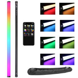 RGB 4 Tube Light LED Full Color Portable Video Light w App Control, 2800 to 8000K CTC HSI Modes, 10 Lighting and 7 Pixel Effects, CRI 96, TLCI 99, Li-Ion Battery, Passive Cooling, 635 Lux by Genaray