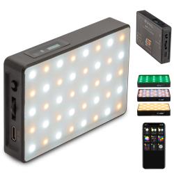 Pocket RGB Video Light Panel |37 VDC, 2500mAh Li-ion Rechargeable Battery| High CRI and TCLI | RGB LED Lights Controls | 2800 to 8000K CCT Range | Designed for Content Creators and Vloggers by Genaray