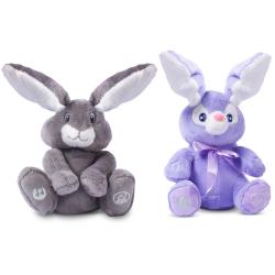 Dimple Milo and Bella Stuffed Bunny Toy Set - Animated Interactive Baby Bunny with Peek-a-Boo Feature and Singing Songs - Perfect Baby Plush Toy Gift for Ages 0 and Up