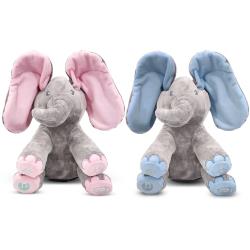 Dimple Kaia Elephant and Kyle Elephant Stuffed Animal Toy Set - Animated Plush Singing Elephant, Interactive Musical Peek-a-Boo for Babies, Kids - Baby Stuffed Animals Toy for Toddlers, Ages 0 and Up