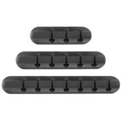 Cable Clips, 3 Slot, 5 Slot and 7 Slot Black Silicon Self Adhesive Cord Holder, Ideal Cord Organizer, Cable Management and Wire Keeper for Desk, Phone Charger, Computer, Home, Office, Car by Pearstone