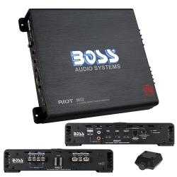 BOSS Audio Systems R6002 Riot Series Car Audio Stereo Amplifier - 1200 High Output, 2 Channel, Class AB, 24 Ohm, LowHigh Level Inputs, HighLow Pass Crossover, Full Range, Bridgeable, Subwoofer