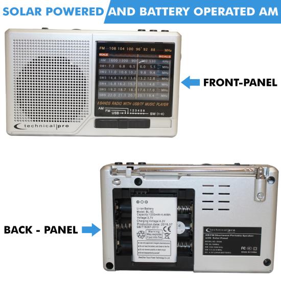 TECNOCENTER Radio a Pilas FmAm Portable JR-9011